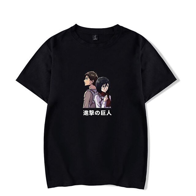 

Inspired by Attack on Titan Mikasa Ackermann Eren Yeager Levi·Ackerman T-shirt Cartoon 100% Polyester Anime Harajuku Graphic Kawaii T-shirt For Men's / Women's / Couple's