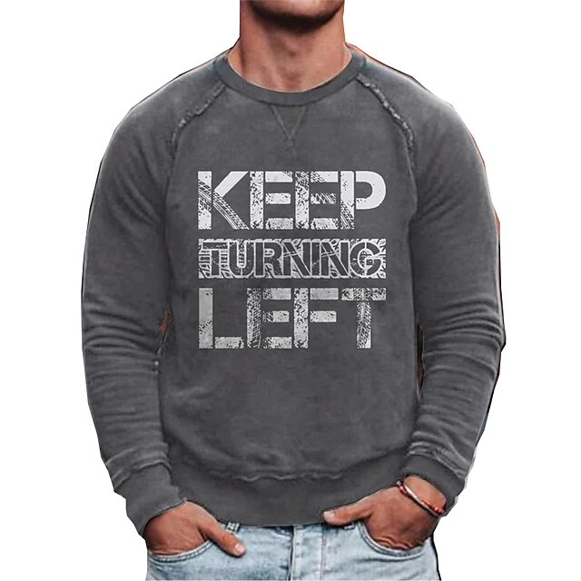 

Men's Sweatshirt Pullover Graphic Letter Print Sports Outdoor Casual Daily Hot Stamping Basic Casual Hoodies Sweatshirts Blue Black Gray