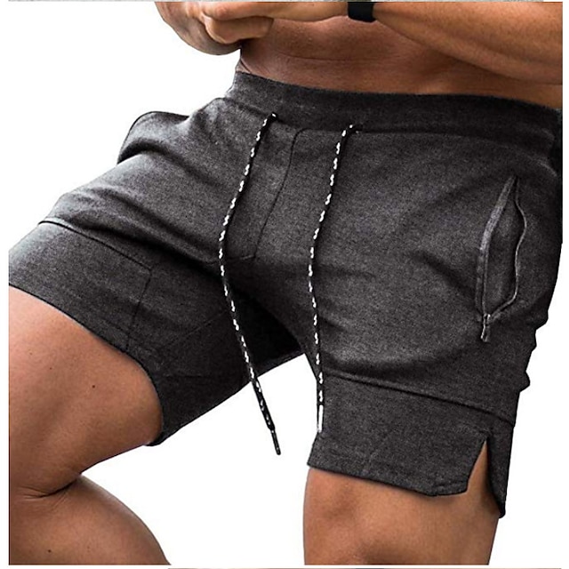

Men's Chic Modern Casual / Sporty Shorts Patchwork Knee Length Pants Daily Gym Micro-elastic Color Block Mid Waist Black Army Green Light gray Dark Gray Red M L XL XXL
