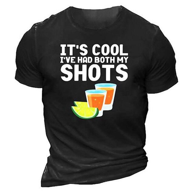 

Men's Unisex T shirt 3D Print Graphic Prints Beer Drink Crew Neck Street Daily Print Short Sleeve Tops Casual Designer Nostalgic Big and Tall Green Orange Brown
