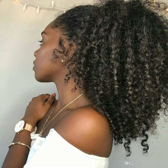

Hair weave Ponytails Natural / Women Remy Human Hair Hair Piece Hair Extension Curly 16 inch Daily Wear
