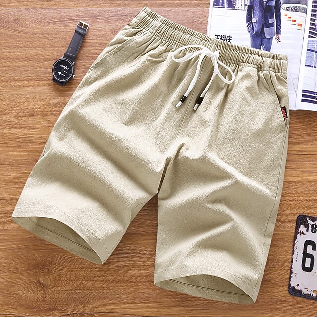 

Men's Stylish Casual / Sporty Straight Shorts Elastic Waist Knee Length Pants Sports Outdoor Daily Micro-elastic Solid Color Comfort Breathable Mid Waist ArmyGreen Black Gray Khaki Red 5XL L XL XXL