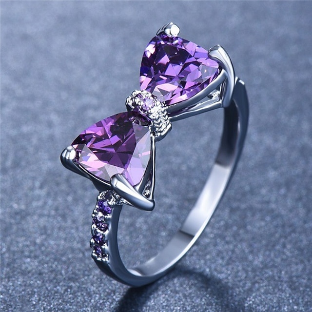  Ring Party Geometrical Silver Alloy Bowknot Simple Elegant 1pc Cubic Zirconia / Women's / Wedding / Gift