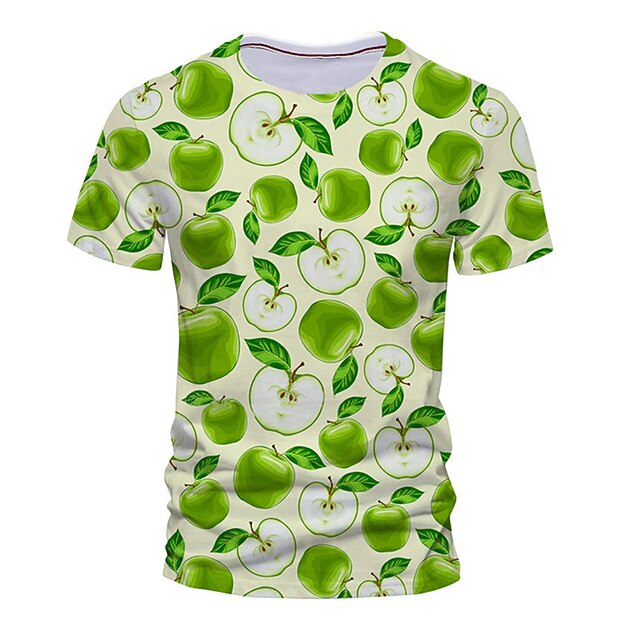 

Men's Unisex T shirt 3D Print Graphic Prints Fruit Crew Neck Street Daily Print Short Sleeve Tops Casual Designer Big and Tall Sports Green Red