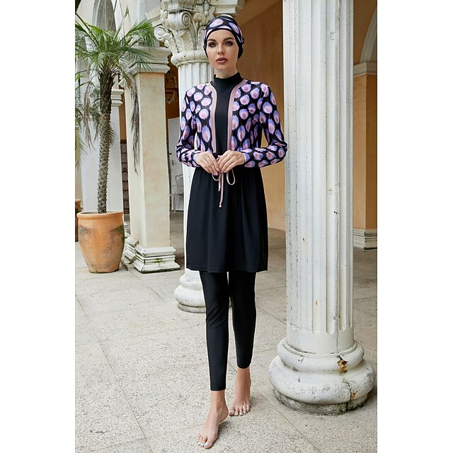

Arabian Muslim Adults Women Beach Outfits Swimwear For Party Festival Polyester Masquerade Top Pants Headpiece