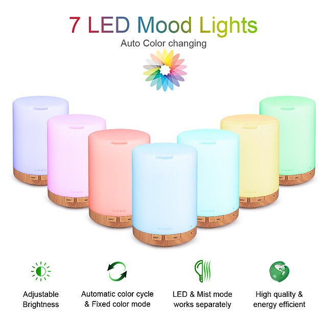Luftbefeuchter LED Lampe Diffusor für ätherische Öle Home Spa Schlafzimmer