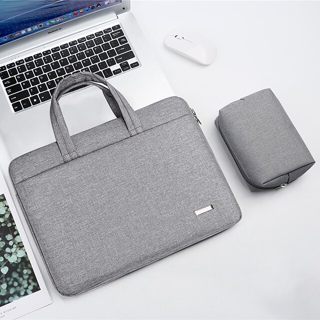 

Laptop Sleeves 12 13.3 14 inch Compatible with Macbook Air Pro, HP, Dell, Lenovo, Asus, Acer, Chromebook Notebook Carrying Case Cover Waterpoof Shock Proof With Handle Polyester / Cotton Blend