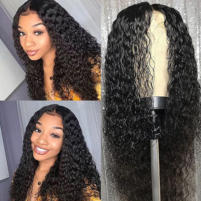 Beauty & Hair Wigs & Hair Pieces | Lace Front Wigs Human Hair for Black Women Glueless Water Wave Wigs 150% Density Brazilian Un