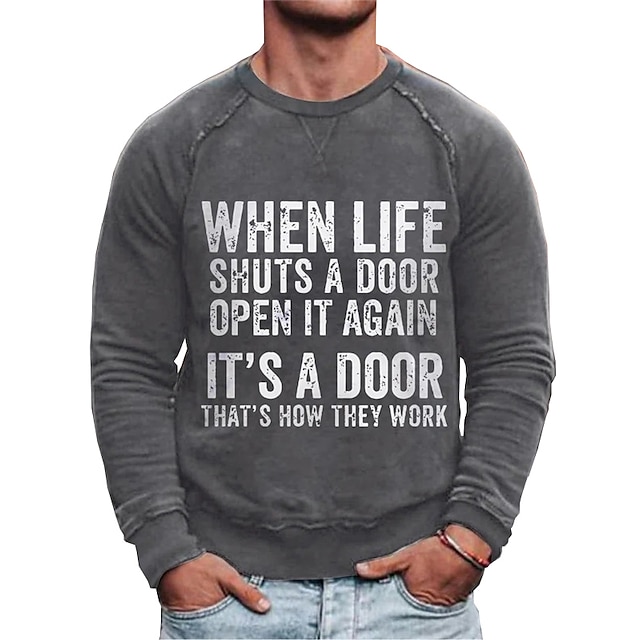 Mens Clothing Mens Hoodies & Sweatshirts | Mens Sweatshirt Pullover Graphic Letter Print Sports & Outdoor Casual Daily Hot Stamp