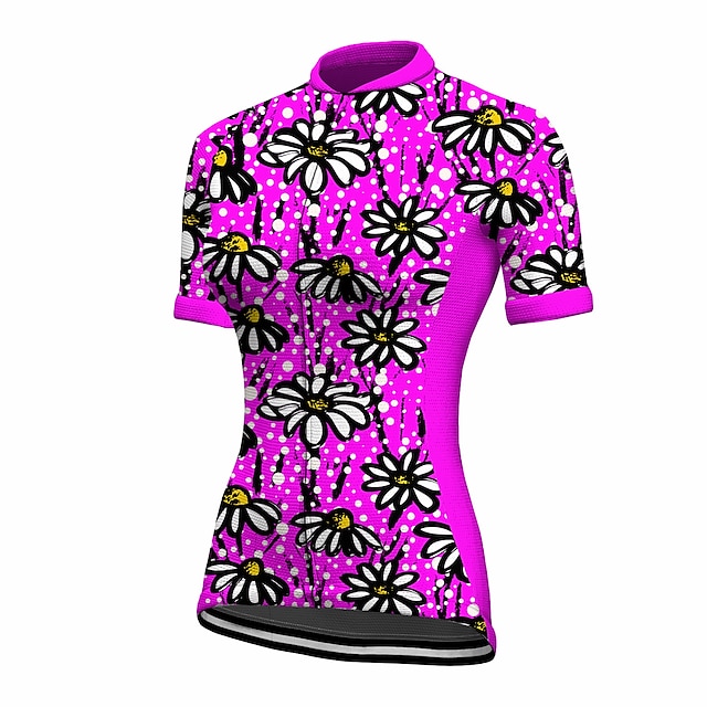 

21Grams Women's Short Sleeve Cycling Jersey Summer Spandex Pink Floral Botanical Bike Top Mountain Bike MTB Road Bike Cycling Quick Dry Moisture Wicking Sports Clothing Apparel / Stretchy