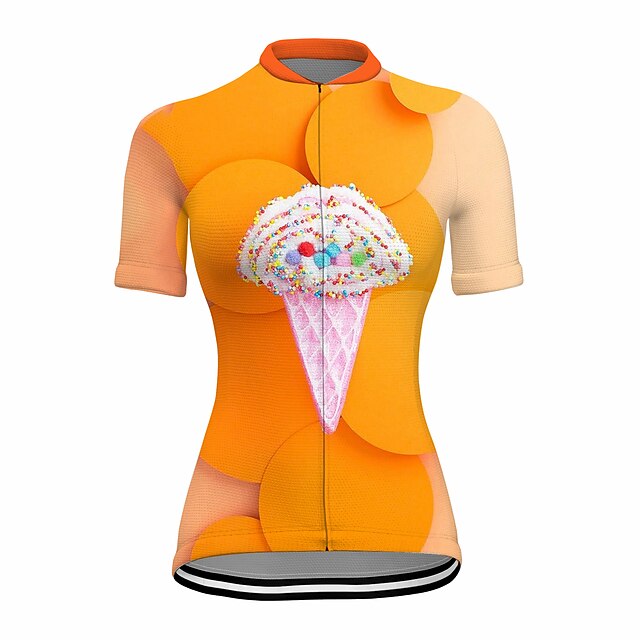 

21Grams Women's Short Sleeve Cycling Jersey Summer Spandex Orange Bike Top Mountain Bike MTB Road Bike Cycling Quick Dry Moisture Wicking Sports Clothing Apparel / Stretchy / Athleisure