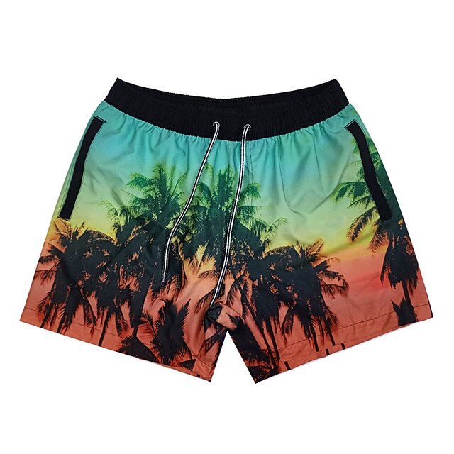 

Men's Classic Style Casual / Sporty Shorts Beach Shorts Drawstring Short Pants Sports Outdoor Daily Landscape Comfort Soft Mid Waist Black Green Black / White M L XL XXL