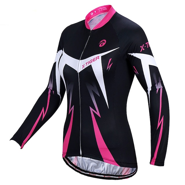 

Women's Long Sleeve Cycling Jersey Spandex Pink Lightning Bike Top Mountain Bike MTB Road Bike Cycling Quick Dry Sports Clothing Apparel / Athleisure