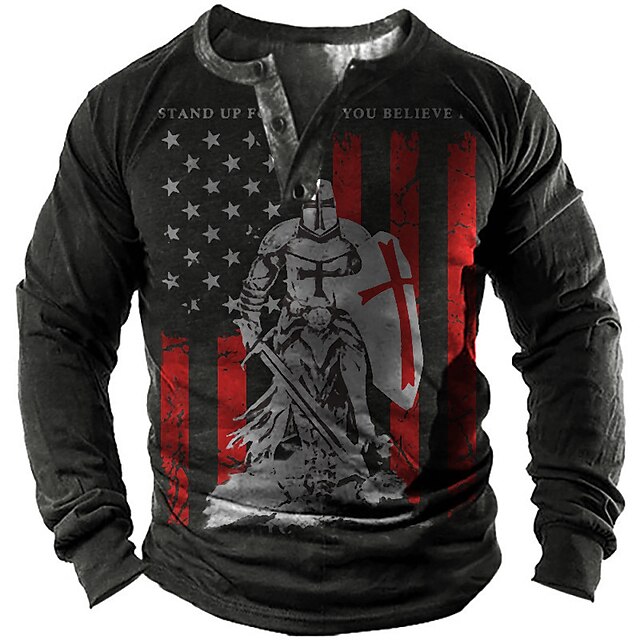 

Men's Sweatshirt Pullover Graphic National Flag Sports Outdoor Casual Daily 3D Print Basic Casual Soldier Hoodies Sweatshirts Black