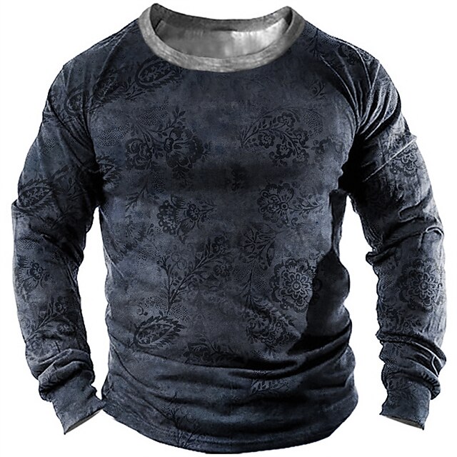 

Men's Sweatshirt Pullover Graphic Florals Print Sports Outdoor Casual Daily 3D Print Basic Casual Western Aztec Hoodies Sweatshirts Dark Gray