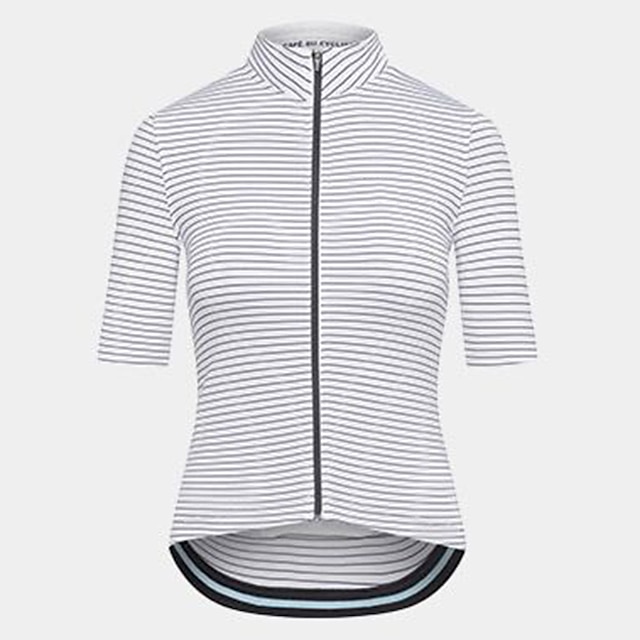 

21Grams Women's Short Sleeve Cycling Jersey Summer Spandex White Stripes Bike Top Mountain Bike MTB Road Bike Cycling Quick Dry Moisture Wicking Sports Clothing Apparel / Athleisure