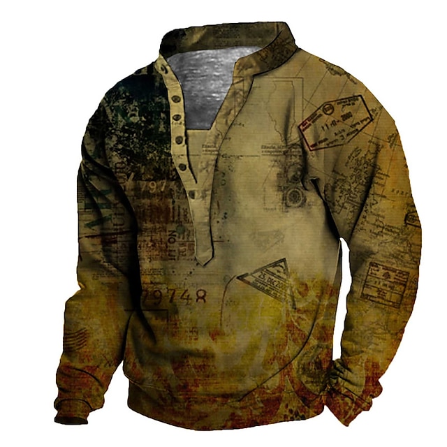 

Men's Unisex Sweatshirt Pullover Graphic Prints Number Print Casual Daily Sports 3D Print Casual Vintage Hoodies Sweatshirts Long Sleeve Brown