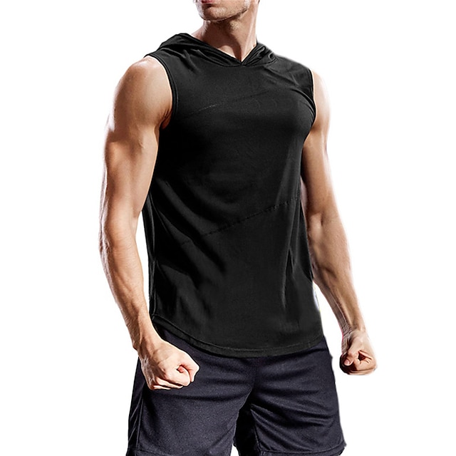 

Men's Tank Top Vest Undershirt Solid Color Hooded Street Casual Sleeveless Tops Lightweight Fashion Breathable Comfortable Green Blue White / Summer