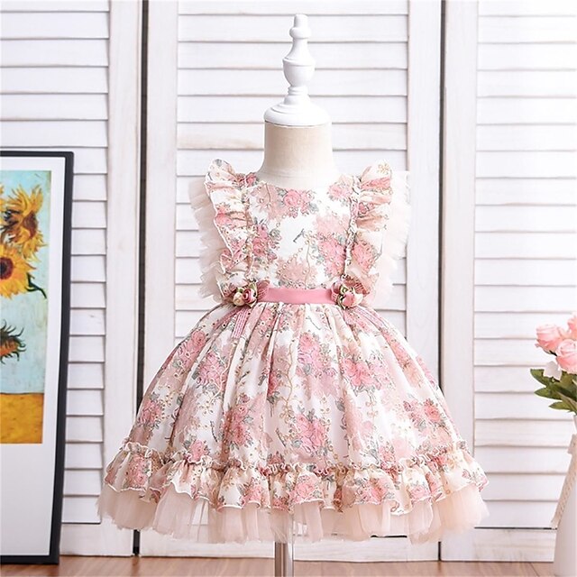 Summer Kids Baby Girl Denim Floral Princess Dress Sleeveless Tutu Skirt 2-8Years 