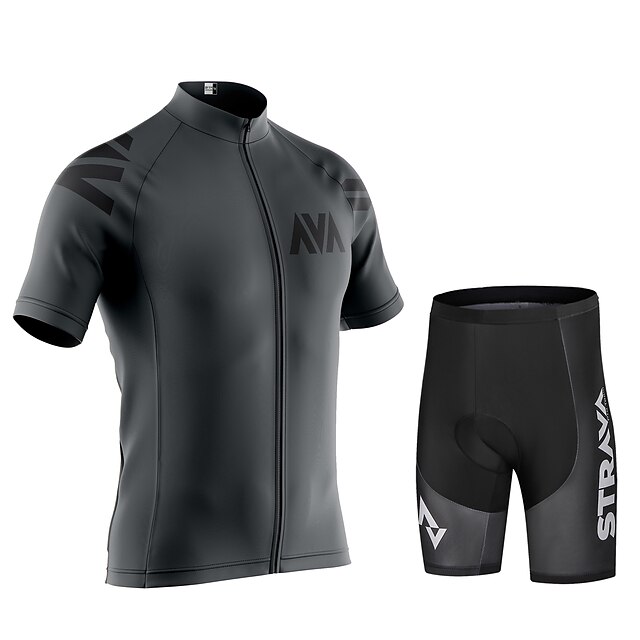 Sports & Outdoors Cycling | CAWANFLY Mens Short Sleeve Cycling Jersey with Shorts Mountain Bike MTB Road Bike Cycling Dark Grey 