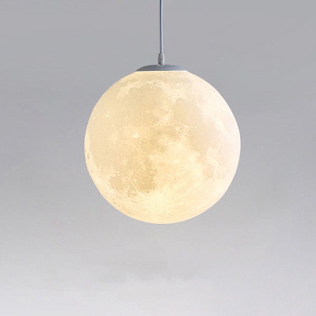  30/35cm impressão 3d pingente de luz led globo design lua estilo artístico home deco. luz de suspensão criativa