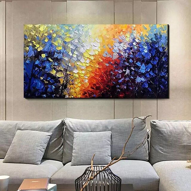 Home & Garden Wall Art | Oil Painting Hand Painted Vertical Abstract Landscape Classic Modern Rolled Canvas (No Frame) - SO33414