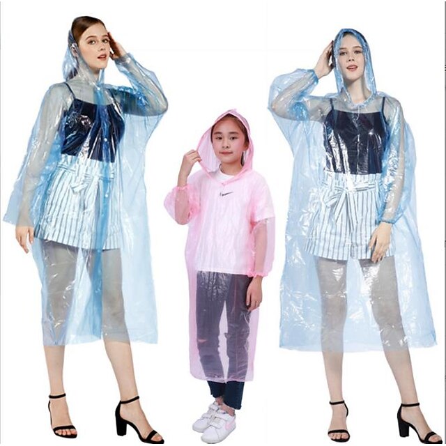 

Rain Poncho Disposable Clear Adult /children Raincoat with Hood 30 Pack Raincoat for Men Women Hiking Camping Rainy Outdoors