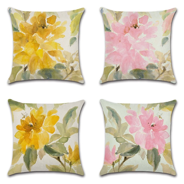 

Farm House Double Side Cushion Cover 4PC Soft Decorative Square Throw Pillow Cover Cushion Case Pillowcase for Bedroom Livingroom Superior Quality Machine Washable Indoor Cushion for Sofa Couch Bed Chair