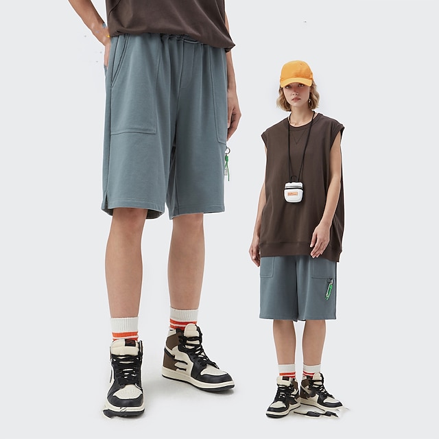 

Men's Stylish Casual / Sporty Shorts Elastic Waist Knee Length Pants Sports Outdoor Daily Micro-elastic Solid Color Comfort Breathable Mid Waist Blue Black Light Grey Dark Gray S M L XL