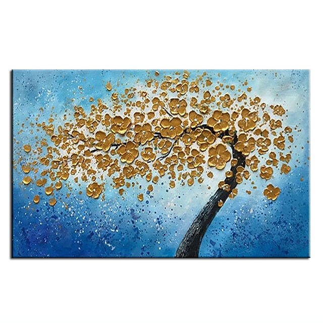 

Oil Painting Hand Painted Vertical Abstract Floral / Botanical Contemporary Modern Rolled Canvas (No Frame)