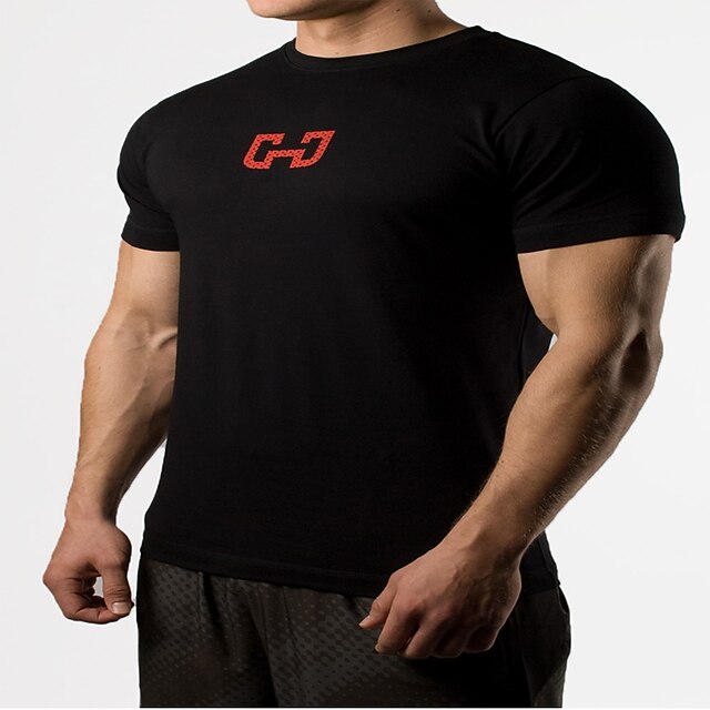 

Men's T shirt Hot Stamping Graphic Crew Neck Casual Daily Print Short Sleeve Tops Lightweight Fashion Big and Tall Sports Black