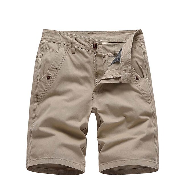 

Men's Fashion Streetwear Shorts Zipper Pocket Short Pants Casual Daily Micro-elastic Solid Color Breathable Outdoor Mid Waist ArmyGreen Black Gray Khaki Navy Blue 32 33 34 36 38