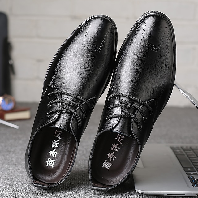 Shoes & Bags Mens Shoes | Mens Oxfords Daily Office & Career PU Booties / Ankle Boots Black Brown Fall Spring - NB02505