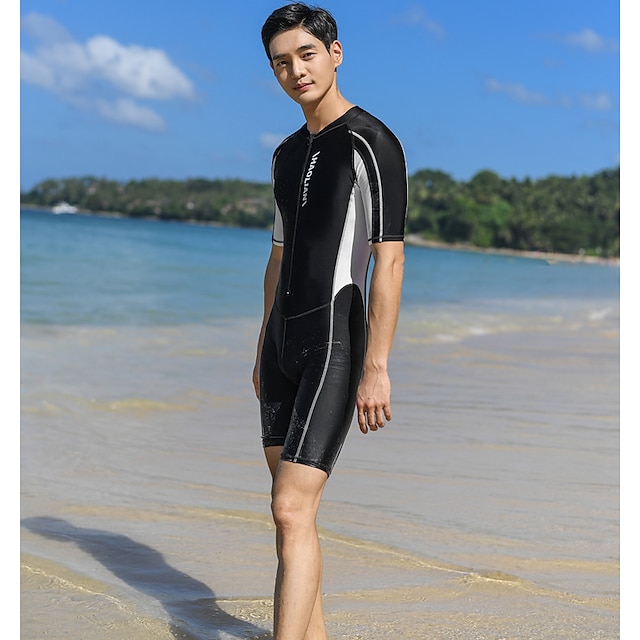 Sports & Outdoors Surfing, Diving & Snorkeling | Mens Rash Guard Dive Skin Suit Full Body Swimwear UPF50+ Front Zip Bathing Suit