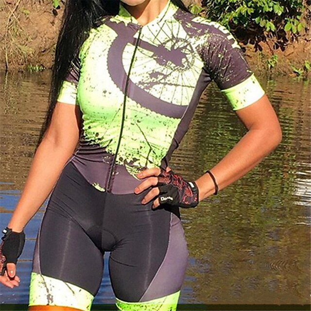 Sports & Outdoors Cycling | Womens Short Sleeve Cycling Jersey with Shorts Triathlon Tri Suit Mountain Bike MTB Road Bike Cyclin