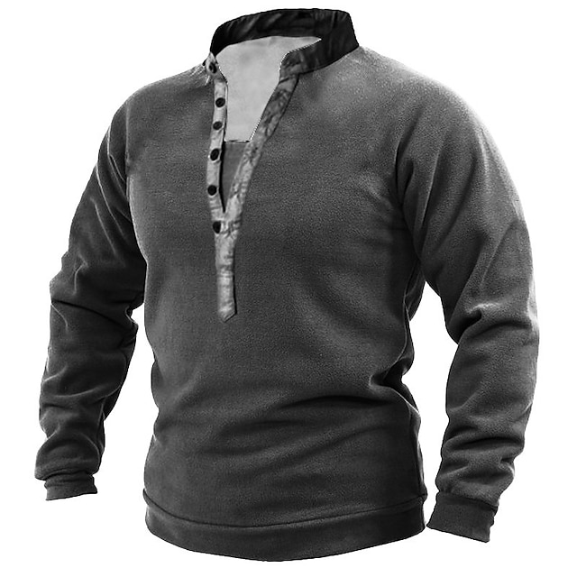 

Men's Sweatshirt Pullover Solid Color Sports Outdoor Casual Daily 3D Print Basic Casual Hoodies Sweatshirts Gray