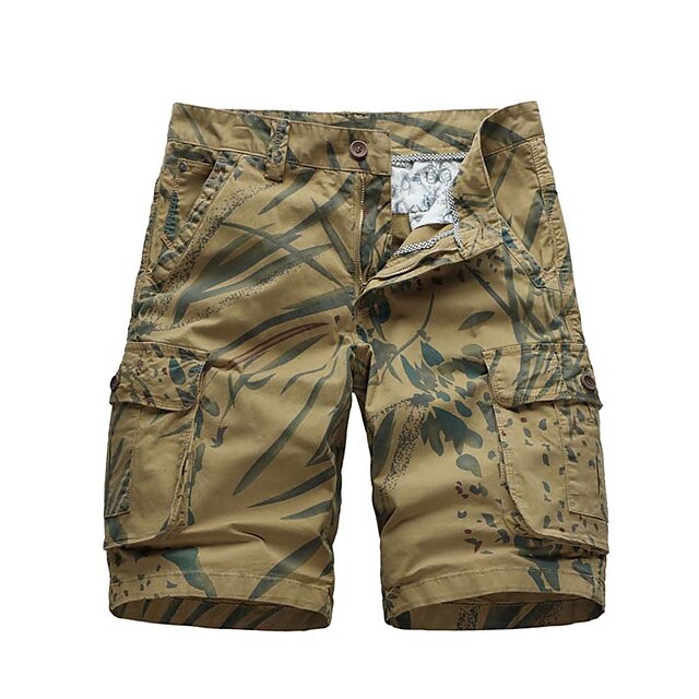 

Men's Fashion Streetwear Shorts Pocket Print Knee Length Pants Casual Daily Micro-elastic Camouflage Breathable Outdoor Mid Waist ArmyGreen Blue Khaki Red 31 32 34 36 38