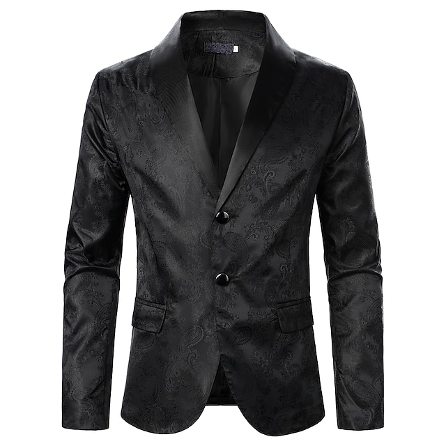 Mens Clothing Mens Outerwear | Mens Blazer Blazer Party Business Business Casual Solid Colored / Geometric Single Breasted One-b