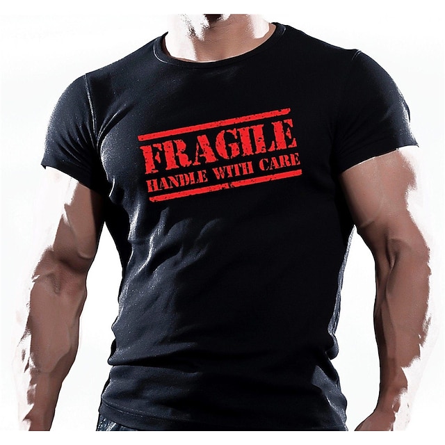 

Men's T shirt Hot Stamping Graphic Letter Crew Neck Casual Daily Print Short Sleeve Tops Lightweight Fashion Big and Tall Sports Black