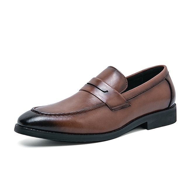 

Men's Loafers Slip-Ons Penny Loafers Business Casual Classic Daily Nappa Leather Black Brown Spring Summer / British