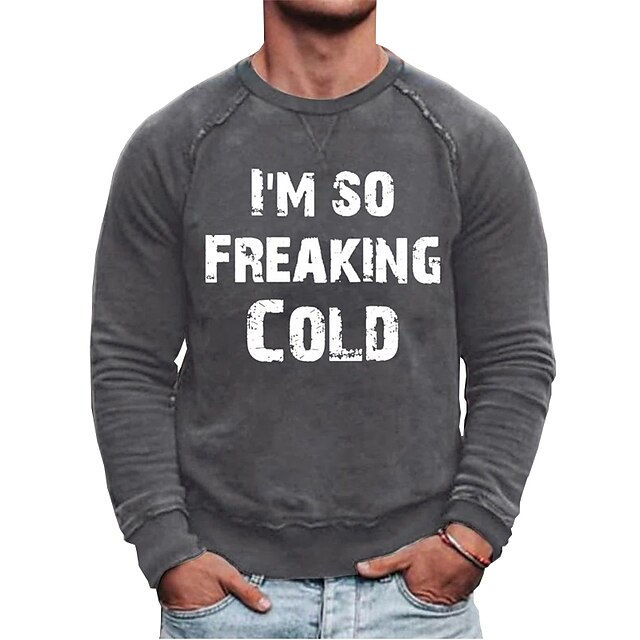 

Men's Sweatshirt Pullover Graphic Letter Print Sports Outdoor Casual Daily Hot Stamping Basic Casual Hoodies Sweatshirts White Black Gray