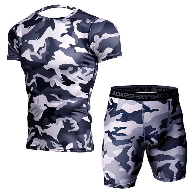  pro basketball training short-sleeved shorts fitness clothes two-piece men's compression quick-drying sports tights