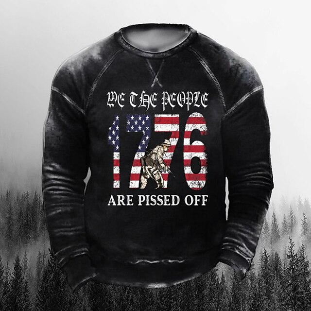 

Men's Sweatshirt Pullover Graphic Number National Flag Print Sports Outdoor Casual Daily 3D Print Basic Casual Hoodies Sweatshirts Black