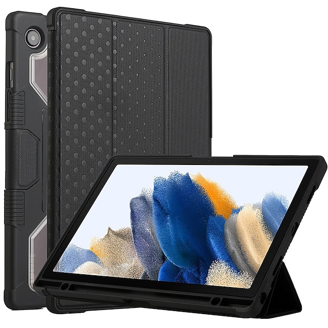 

Tablet Case Cover For Samsung Galaxy Tab Apple A8 Shockproof with Stand Solid Colored PU Leather TPU PC