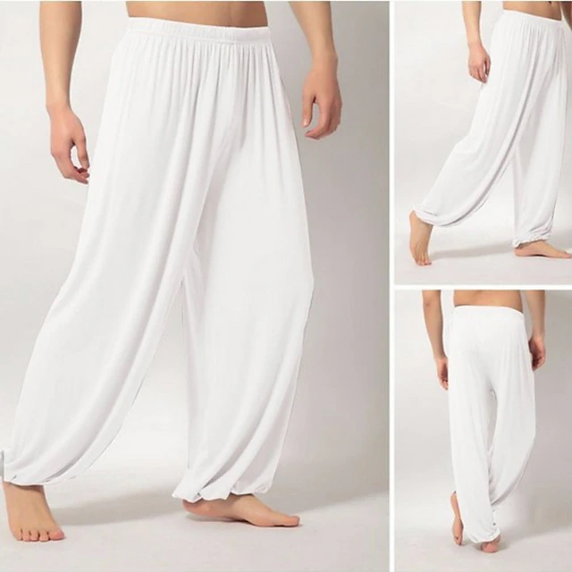 Men's Trousers Casual Pants Baggy Harem Pants Flowy Solid Color Plain ...