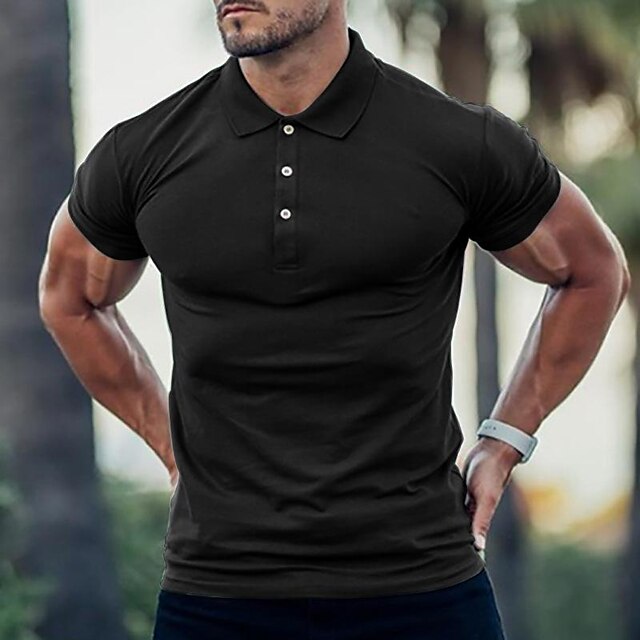  Men's Golf Shirt Tennis Shirt Black White Pink Short Sleeve Lightweight T Shirt Top Golf Attire Clothes Outfits Wear Apparel