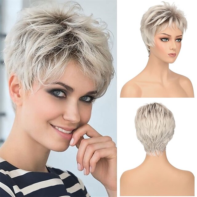 Piexie Cut Wigs for Women Short Pixie Cut Wig For White Ladies Short ...