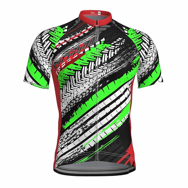 

21Grams Women's Short Sleeve Cycling Jersey Summer Spandex Green Stripes Bike Top Mountain Bike MTB Road Bike Cycling Quick Dry Moisture Wicking Sports Clothing Apparel / Stretchy / Athleisure