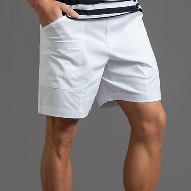 

Men's Stylish Casual / Sporty Shorts Pocket Elastic Waist Short Pants Sports Outdoor Daily Micro-elastic Solid Color Comfort Breathable Mid Waist Green White Black Khaki M L XL XXL 3XL