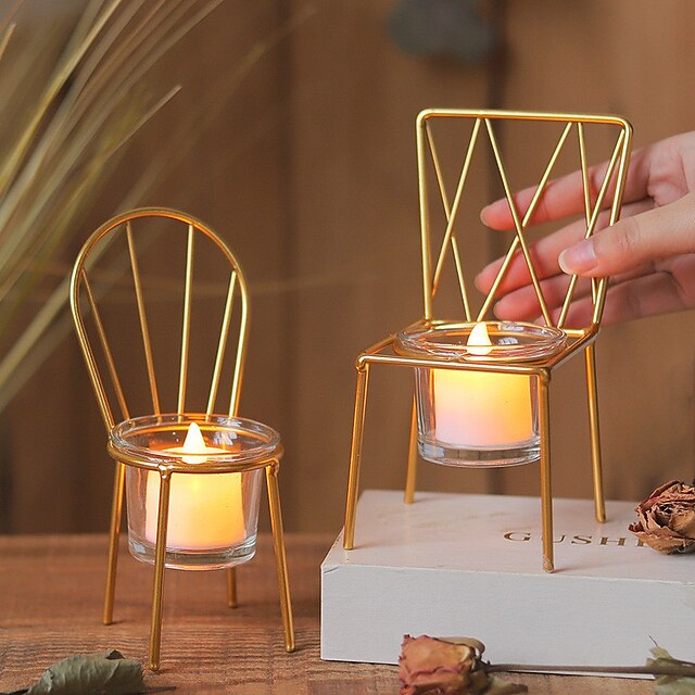 

European-style Metal Handicraft Seat Candlestick Ornaments Creative Home Living Room Candlelight Dinner Tabletop Decoration